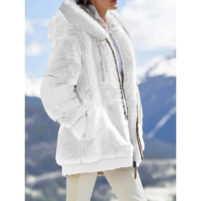 Plush Wooded Jackets For Women