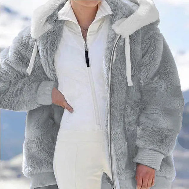 Plush Wooded Jackets For Women